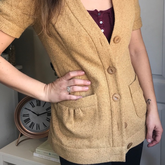 Anthropologie- Tabitha tweed short-sleeved blazer - Picture 4 of 5